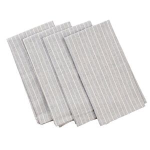 MEEMA Blue Striped Cotton Kitchen Napkins Upcycled Denim and Cotton Set of 4